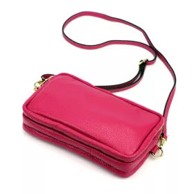   Luka 26-088 magenta női bőr oldaltáska, crossbody 22 x 13 x 7 cm