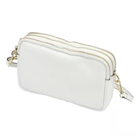   Luka 26-088 fehér női bőr oldaltáska, crossbody 22 x 13 x 7 cm