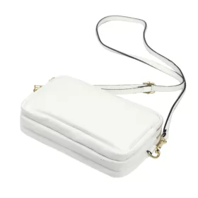   Luka 26-088 fehér női bőr oldaltáska, crossbody 22 x 13 x 7 cm
