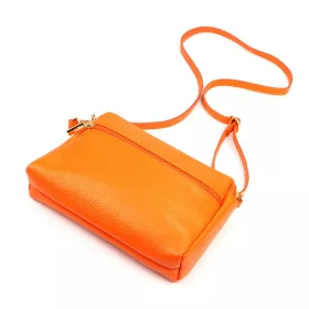  Luka 26-092 mandarin narancssárga női bőr oldaltáska, crossbody 23 x 15 x 7 cm