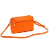 Luka 26-092 mandarin narancssárga női bőr oldaltáska, crossbody 23 x 15 x 7 cm