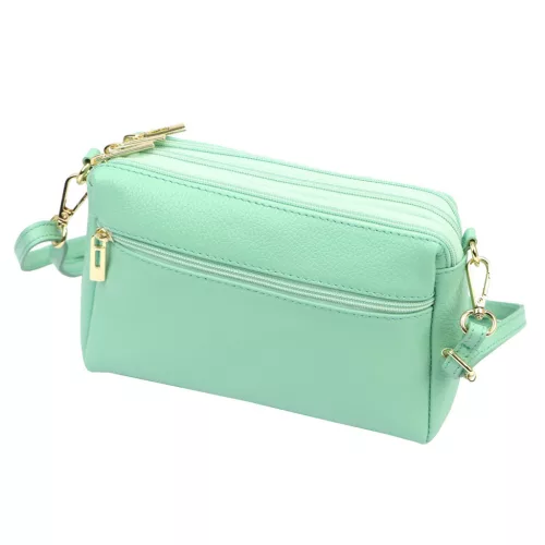 Luka 26-092 türkiz női bőr oldaltáska, crossbody 23 x 15 x 7 cm