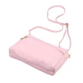   Luka 26-092 pasztell rózsaszín női bőr oldaltáska, crossbody 23 x 15 x 7 cm
