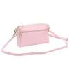 Luka 26-092 pasztell rózsaszín női bőr oldaltáska, crossbody 23 x 15 x 7 cm
