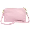 Luka 26-092 pasztell rózsaszín női bőr oldaltáska, crossbody 23 x 15 x 7 cm