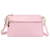 Luka 26-092 pasztell rózsaszín női bőr oldaltáska, crossbody 23 x 15 x 7 cm
