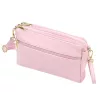 Luka 26-092 pasztell rózsaszín női bőr oldaltáska, crossbody 23 x 15 x 7 cm