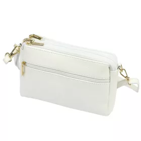   Luka 26-092 fehér női bőr oldaltáska, crossbody 23 x 15 x 7 cm