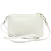 Luka 26-092 fehér női bőr oldaltáska, crossbody 23 x 15 x 7 cm