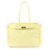 Camilla PREMIUM 10.004 pasztell sárga női bőr válltáska 37 x 24 x 14 cm