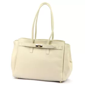   Camilla PREMIUM 10.004 bézs női bőr válltáska 37 x 24 x 14 cm