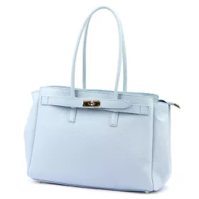   Camilla PREMIUM 10.004  pasztell kék női bőr válltáska 37 x 24 x 14 cm