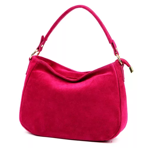 Luka 24-085 GOLD magenta női velúr bőr kézitáska 31 x 23 x 8 cm