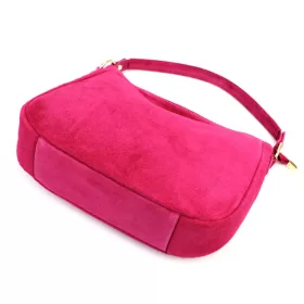   Luka 24-085 GOLD magenta női velúr bőr kézitáska 31 x 23 x 8 cm