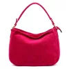 Luka 24-085 GOLD magenta női velúr bőr kézitáska 31 x 23 x 8 cm