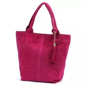  Luka 26-026 magenta női velúr bőr válltáska, shopper 40 x 37 x 13 cm