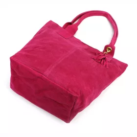   Luka 26-026 magenta női velúr bőr válltáska, shopper 40 x 37 x 13 cm