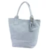 Luka 26-026 babakék női velúr bőr válltáska, shopper 40 x 37 x 13 cm