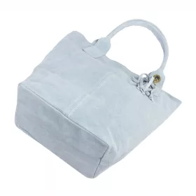   Luka 26-026 babakék női velúr bőr válltáska, shopper 40 x 37 x 13 cm