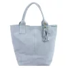 Luka 26-026 babakék női velúr bőr válltáska, shopper 40 x 37 x 13 cm