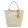 Luka 26-026 bézs női velúr bőr válltáska, shopper 40 x 37 x 13 cm