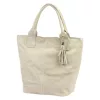Luka 26-026 bézs női velúr bőr válltáska, shopper 40 x 37 x 13 cm