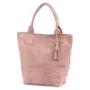 Luka 26-026 púder női velúr bőr válltáska, shopper 40 x 37 x 13 cm