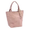 Luka 26-026 púder női velúr bőr válltáska, shopper 40 x 37 x 13 cm