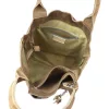 Luka 26-026 sötét bézs női velúr bőr válltáska, shopper 40 x 37 x 13 cm