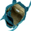 Luka 26-026 türkiz kék női velúr bőr válltáska, shopper 40 x 35 x 18 cm