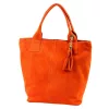 Luka 26-026 narancs női velúr bőr válltáska, shopper 40 x 35 x 18 cm