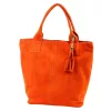 Luka 26-026 narancs női velúr bőr válltáska, shopper 40 x 35 x 18 cm
