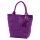 Luka 26-026 lila női velúr bőr válltáska, shopper 40 x 35 x 18 cm