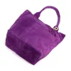 Luka 26-026 lila női velúr bőr válltáska, shopper 40 x 35 x 18 cm