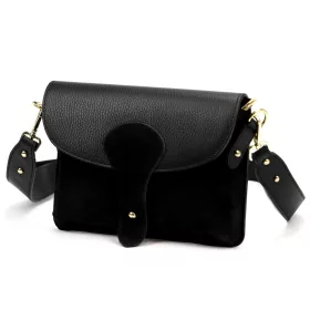   Luka 26-100 D fekete női bőr oldaltáska, crossbody 24.5 x 18 x 6 cm