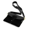 Luka 26-100 D fekete női bőr oldaltáska, crossbody 24.5 x 18 x 6 cm