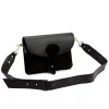 Luka 26-100 D fekete női bőr oldaltáska, crossbody 24.5 x 18 x 6 cm
