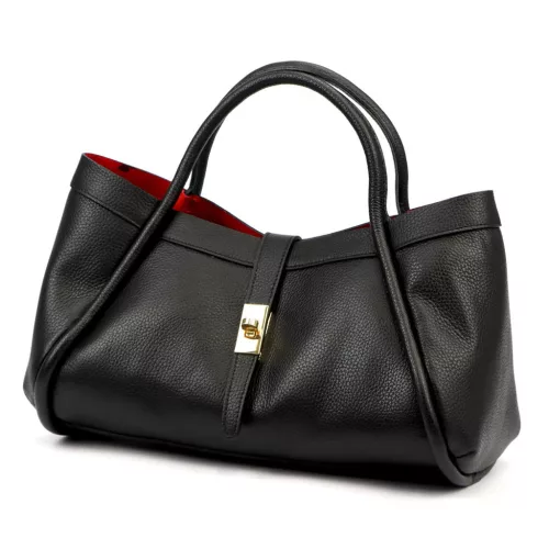 Camilla PREMIUM 10.012 fekete női bőr kézitáska 36 x 22 x 18 cm