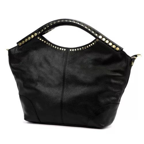 Camilla PREMIUM 10.003 fekete női velúr bőr kézitáska, válltáska 50 x 30 x 12 cm