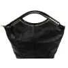 Camilla PREMIUM 10.003 fekete női velúr bőr kézitáska, válltáska 50 x 30 x 12 cm