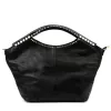 Camilla PREMIUM 10.003 fekete női velúr bőr kézitáska, válltáska 50 x 30 x 12 cm