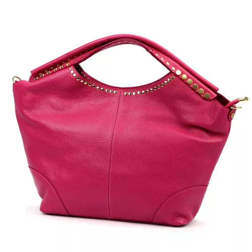 Camilla PREMIUM 10.003 magenta női velúr bőr kézitáska, válltáska 50 x 30 x 12 cm