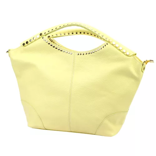Camilla PREMIUM 10.003 sárga női velúr bőr kézitáska, válltáska 50 x 30 x 12 cm