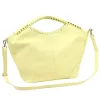 Camilla PREMIUM 10.003 sárga női velúr bőr kézitáska, válltáska 50 x 30 x 12 cm