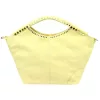 Camilla PREMIUM 10.003 sárga női velúr bőr kézitáska, válltáska 50 x 30 x 12 cm