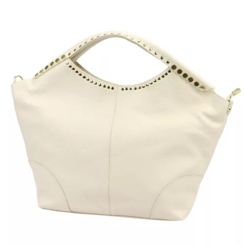 Camilla PREMIUM 10.003 bézs női velúr bőr kézitáska, válltáska 50 x 30 x 12 cm