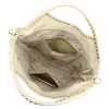 Camilla PREMIUM 10.003 bézs női velúr bőr kézitáska, válltáska 50 x 30 x 12 cm