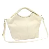 Camilla PREMIUM 10.003 bézs női velúr bőr kézitáska, válltáska 50 x 30 x 12 cm