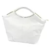 Camilla PREMIUM 10.003 fehér női velúr bőr kézitáska, válltáska 50 x 30 x 12 cm