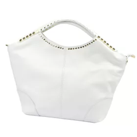   Camilla PREMIUM 10.003 fehér női velúr bőr kézitáska, válltáska 50 x 30 x 12 cm